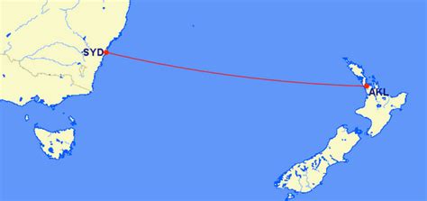 distance auckland to sydney.